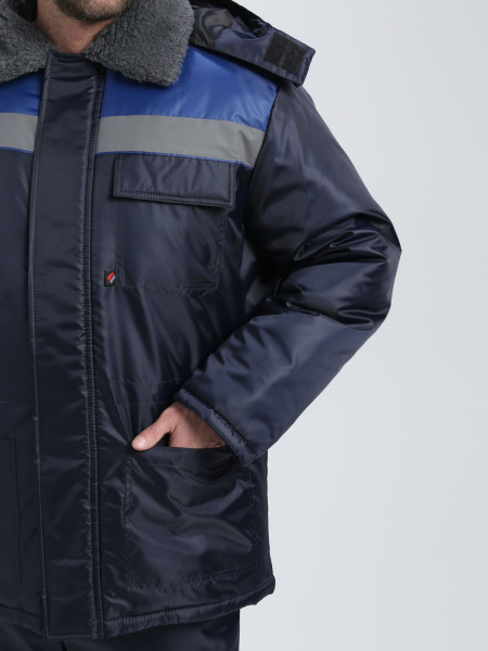 Куртка зимняя Бригада NEW (тк.Оксфорд), т.синий/васильковый