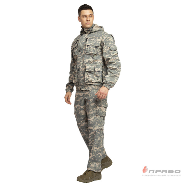 Костюм мужской "Раптор" рип-стоп КМФ цифра 212-05 (куртка и брюки)