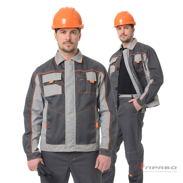 Куртка мужская "Бренд" тёмно-серая/cветло-серая