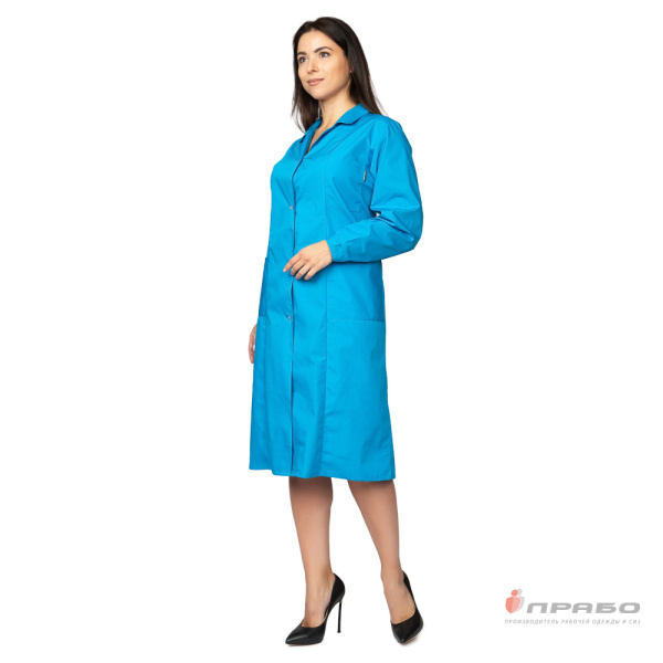 Халат медицинский женский "Стандарт" с рельефами голубой