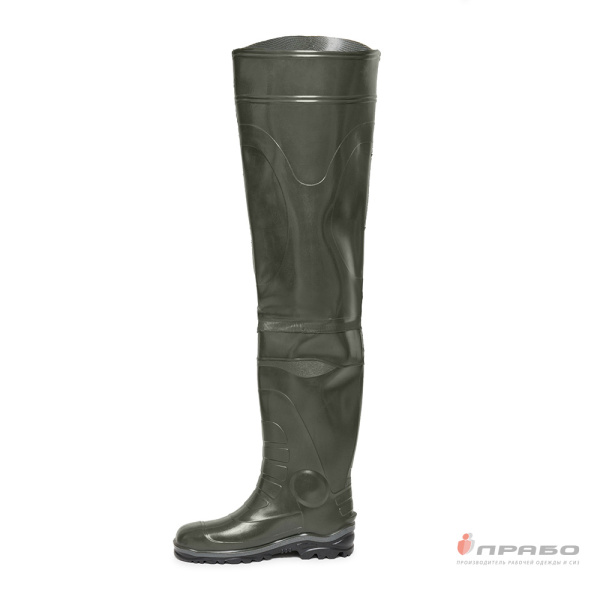 Сапоги рыбацкие с надставкой ПВХ арт. 162 тёмно-зелёные (90 см)