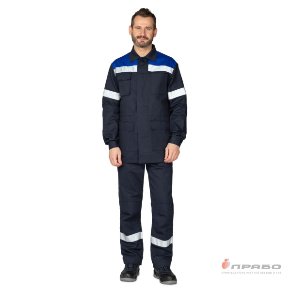Костюм мужской "Мечел С101" синий/василёк (куртка, брюки)