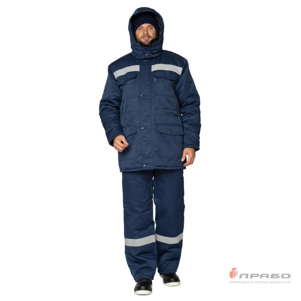 Костюм мужской утеплённый "Мастерок 2" синий (куртка и полукомбинезон)