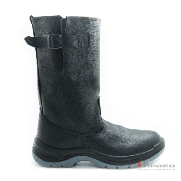 Сапоги кожаные "Викинг" с подошвой ПУ/ТПУ и металлическим подноском чёрные