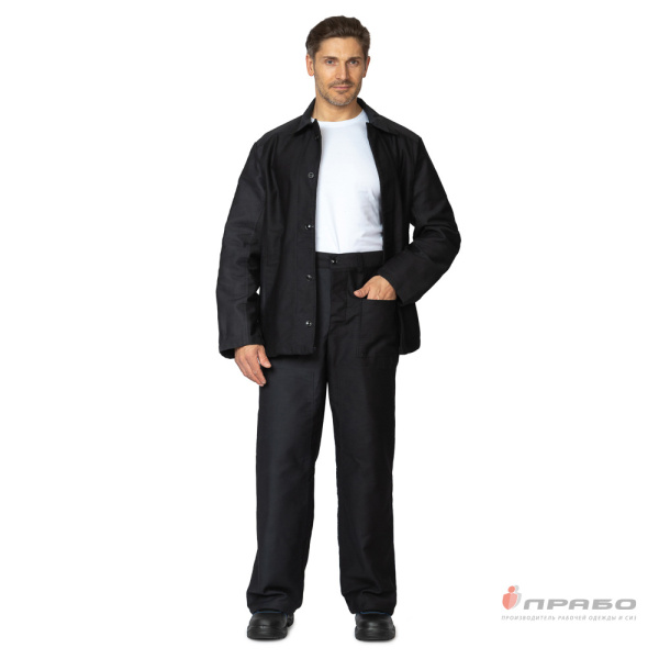 Костюм жаростойкий молескиновый чёрный ОП ГОСТ 12.4.297-2013 от повышенных температур