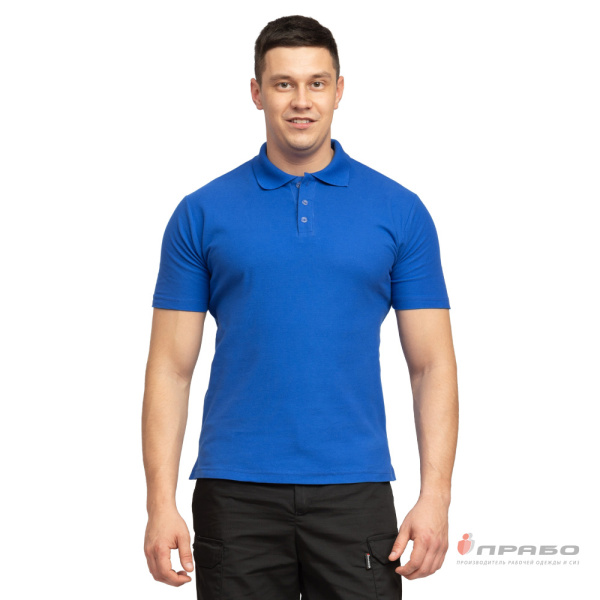 Рубашка "Поло" с коротким рукавом васильковая
